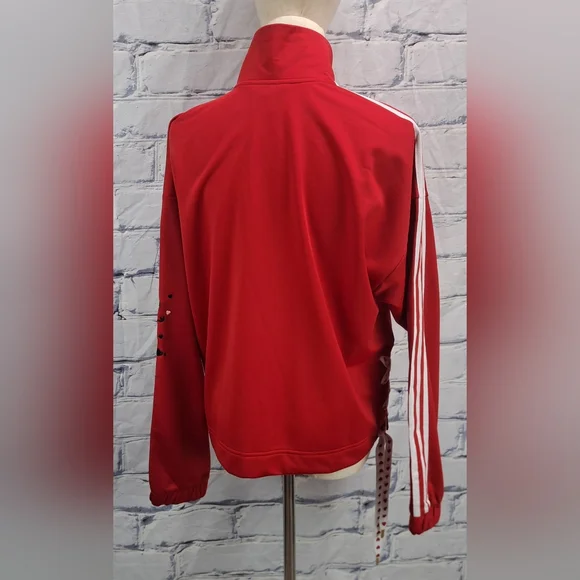 NWOT adidas Womens Track Jacket Valentine's Edition Hearts Red White size Medium - Picture 10 of 16